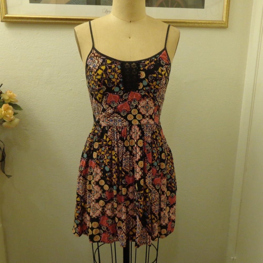 Band of Gypsies Boho Floral Spaghetti Strap Dress